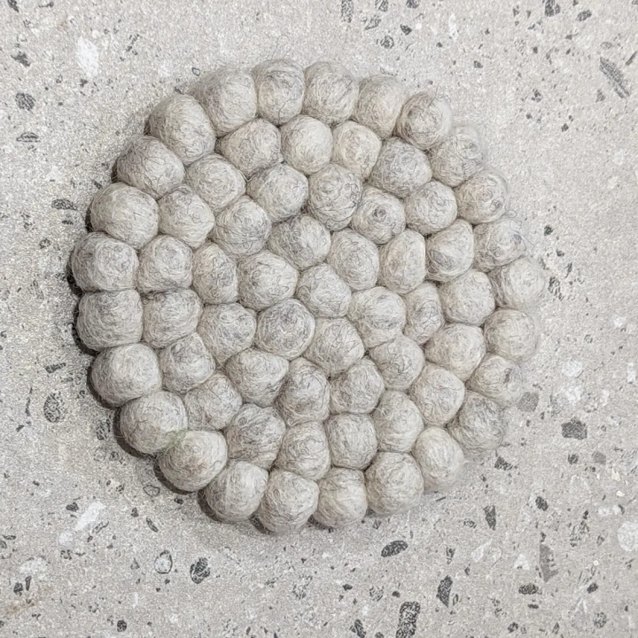 Handmade Felt Stitched Coaster, Fun Felt Ball Coasters