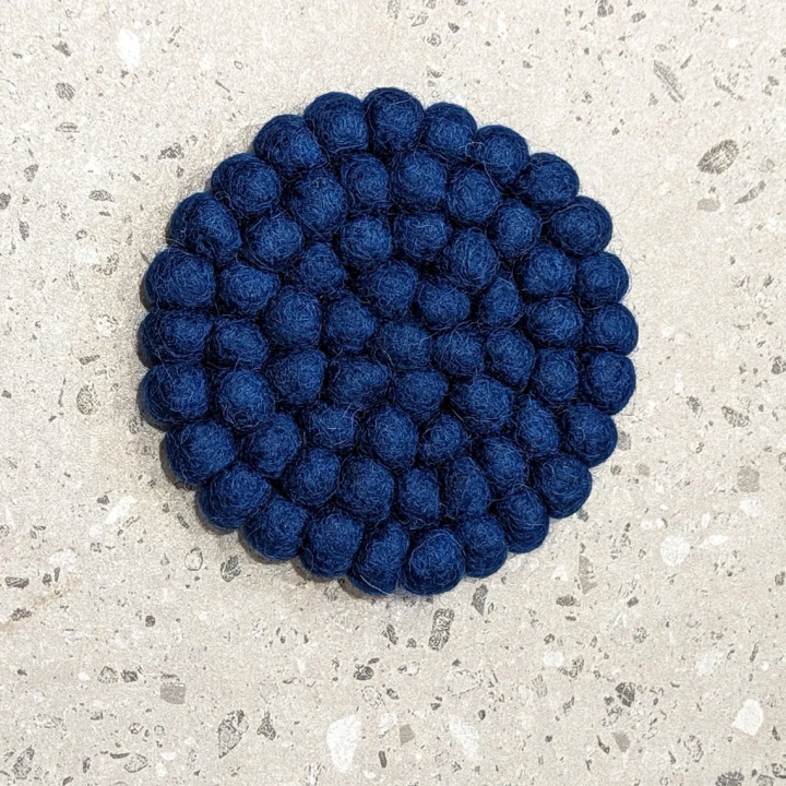 Handmade Felt Stitched Coaster, Fun Felt Ball Coasters