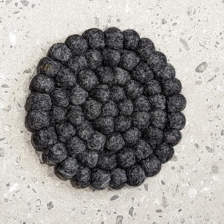 Handmade Felt Stitched Coaster, Fun Felt Ball Coasters