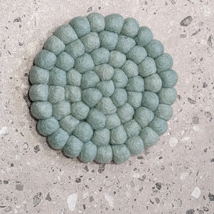 Handmade Felt Stitched Coaster, Fun Felt Ball Coasters