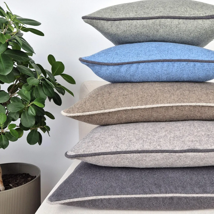 Wool Cushion Cover with piping | Multiple colors available