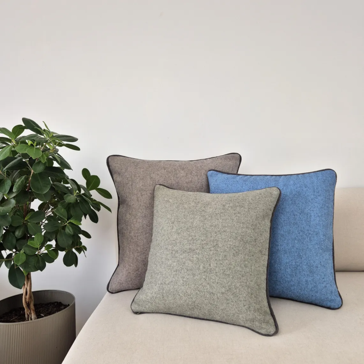 Wool Cushion Cover with piping | Multiple colors available