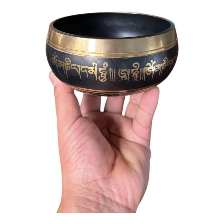 4 Inch Om Etching Singing Bowl, Handmade Bowl, Sound Therapy Bowl